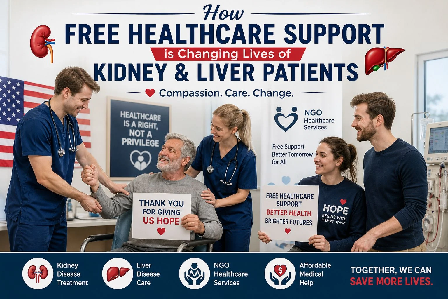 Free healthcare support for kidney and liver patients