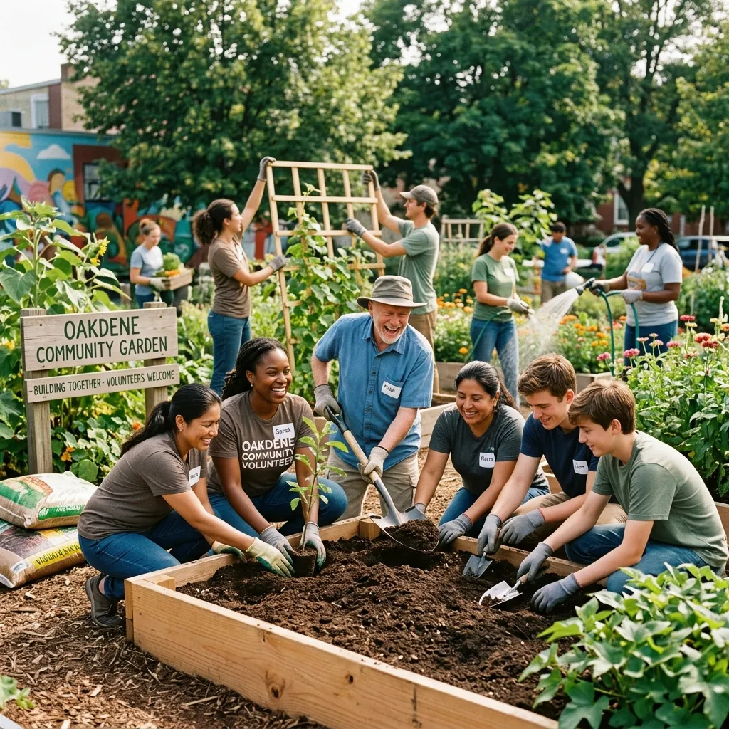 Volunteers working together for community support